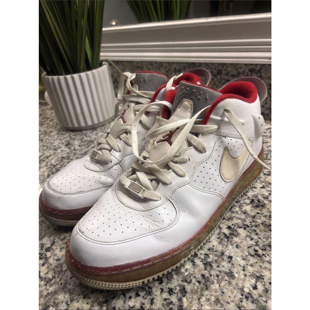 Nike Air Jordan Fusion 6 White and Red High-Top Sneakers